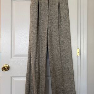 Sezane Théophile Trousers Light Grey Herringbone - Size 4